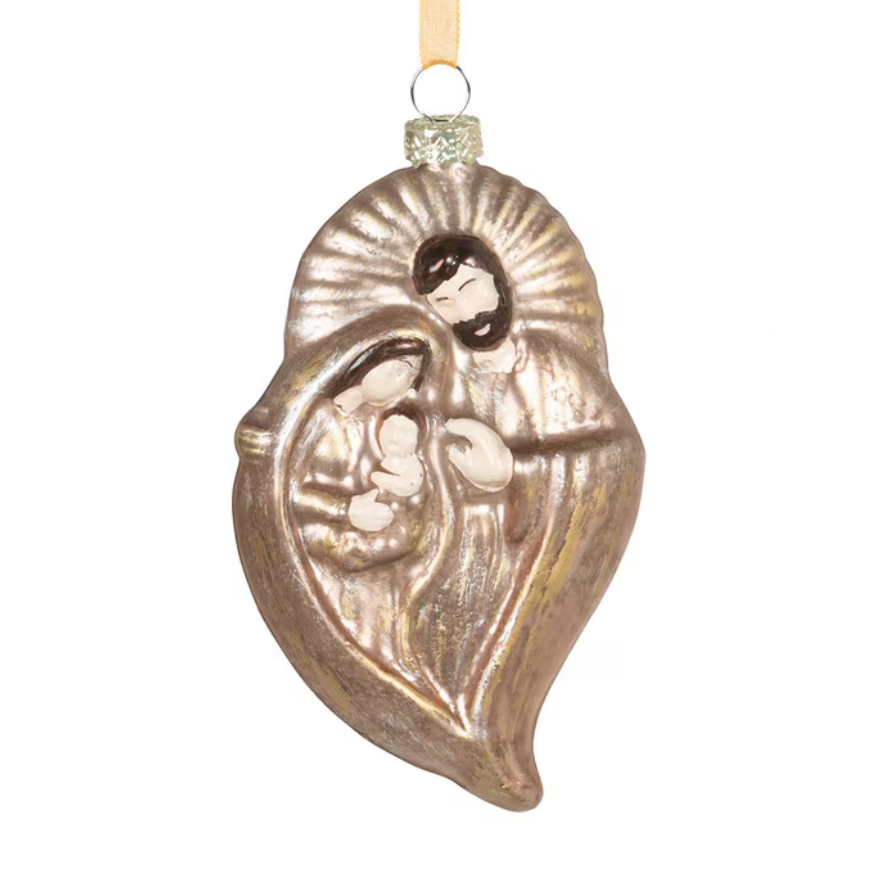 The Holy Family Glass Ornament