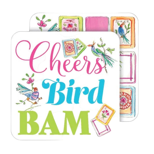 Rosanne Beck Cheers Bird Bam Mahjong Square Coaster