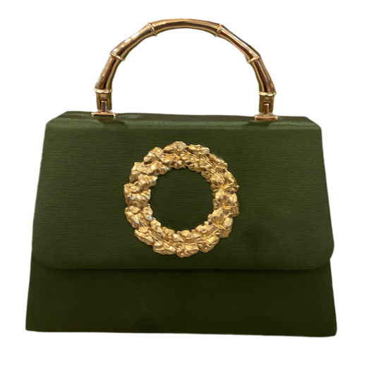 Green Lulu Wreath Handbag