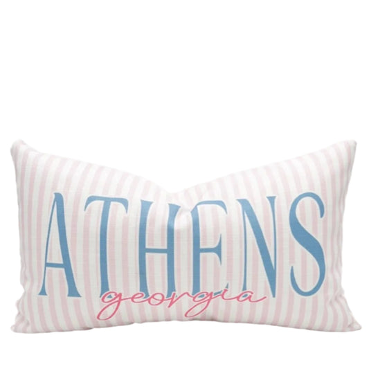 Athens Georgia Striped Lumbar Pillow