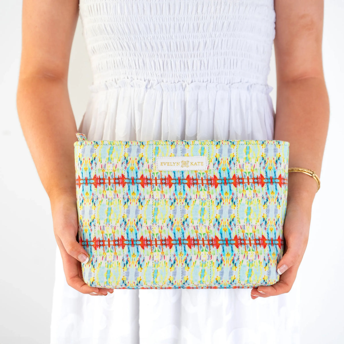 Evelyn + Kate Red Bridge Quilted Zipper Pouch
