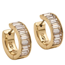 Load image into Gallery viewer, Stella &amp; Dot Channel Set Huggie Earrings
