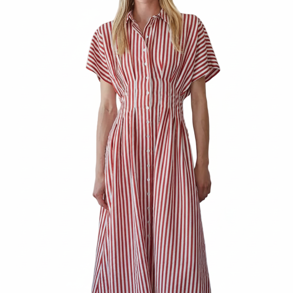 Striped Button Down Maxi Dress