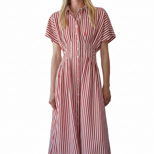 Striped Button Down Maxi Dress