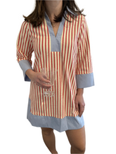 Load image into Gallery viewer, Red Striped Dress with Powder Blue banding
