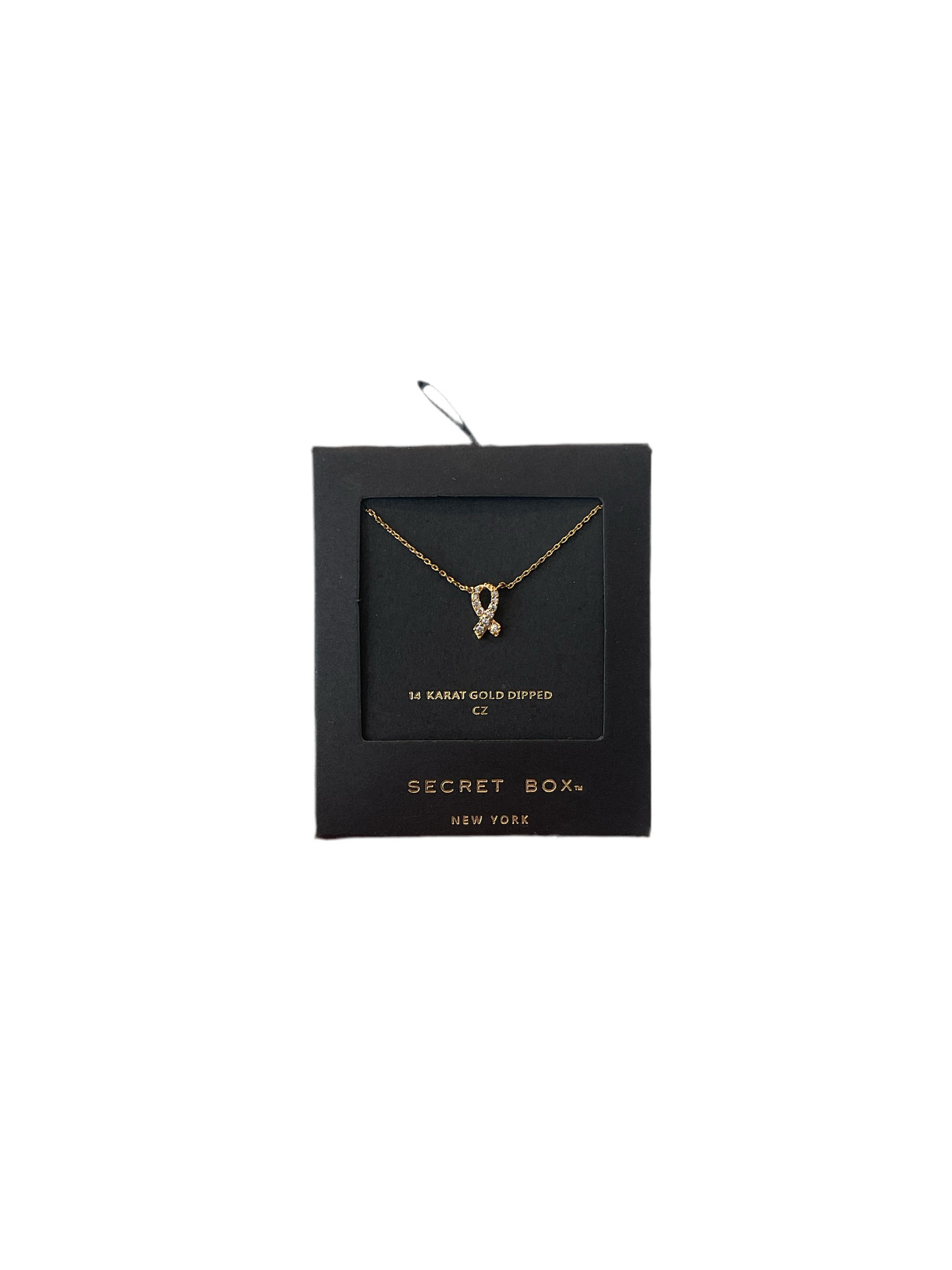 Boxed Necklace Gold Ribbon