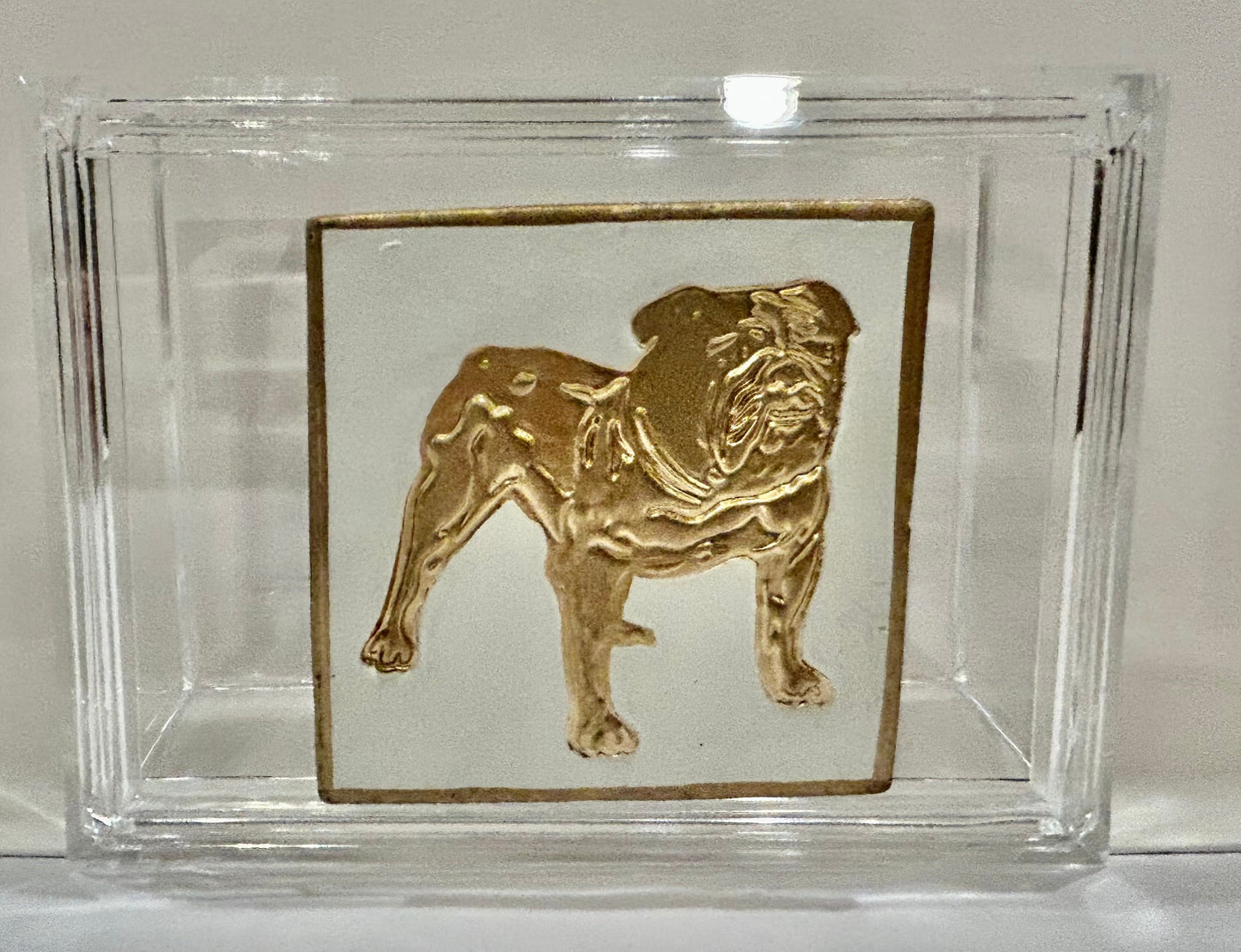 Bulldog Intaglio Acrylic Box