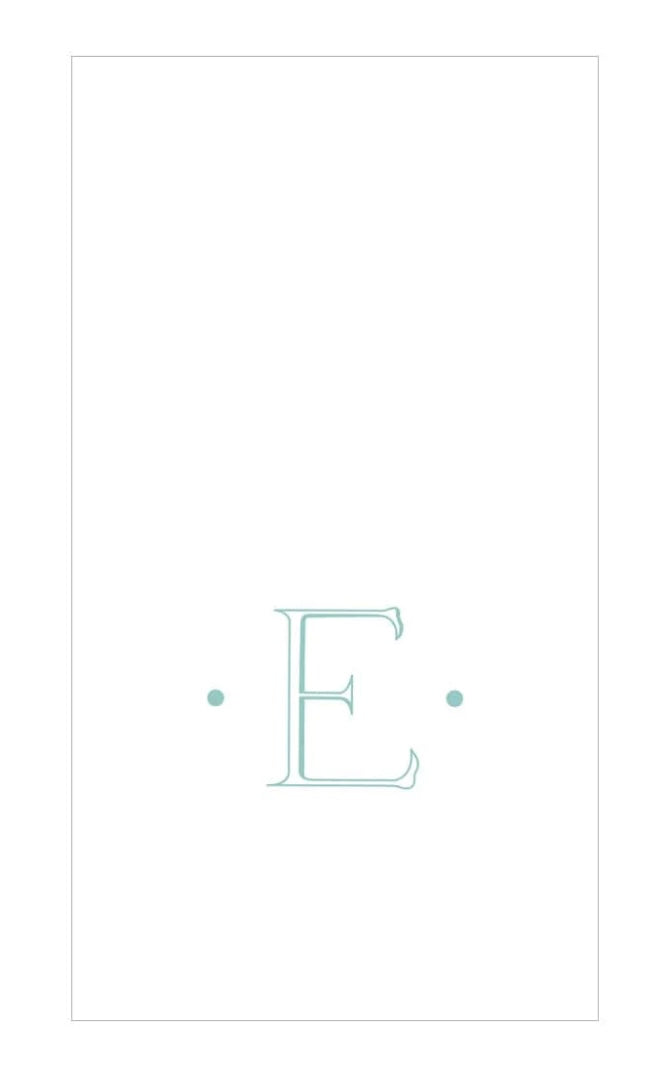 Caspari Antique Robin's Egg Single Initial Boxed Guest Towels
