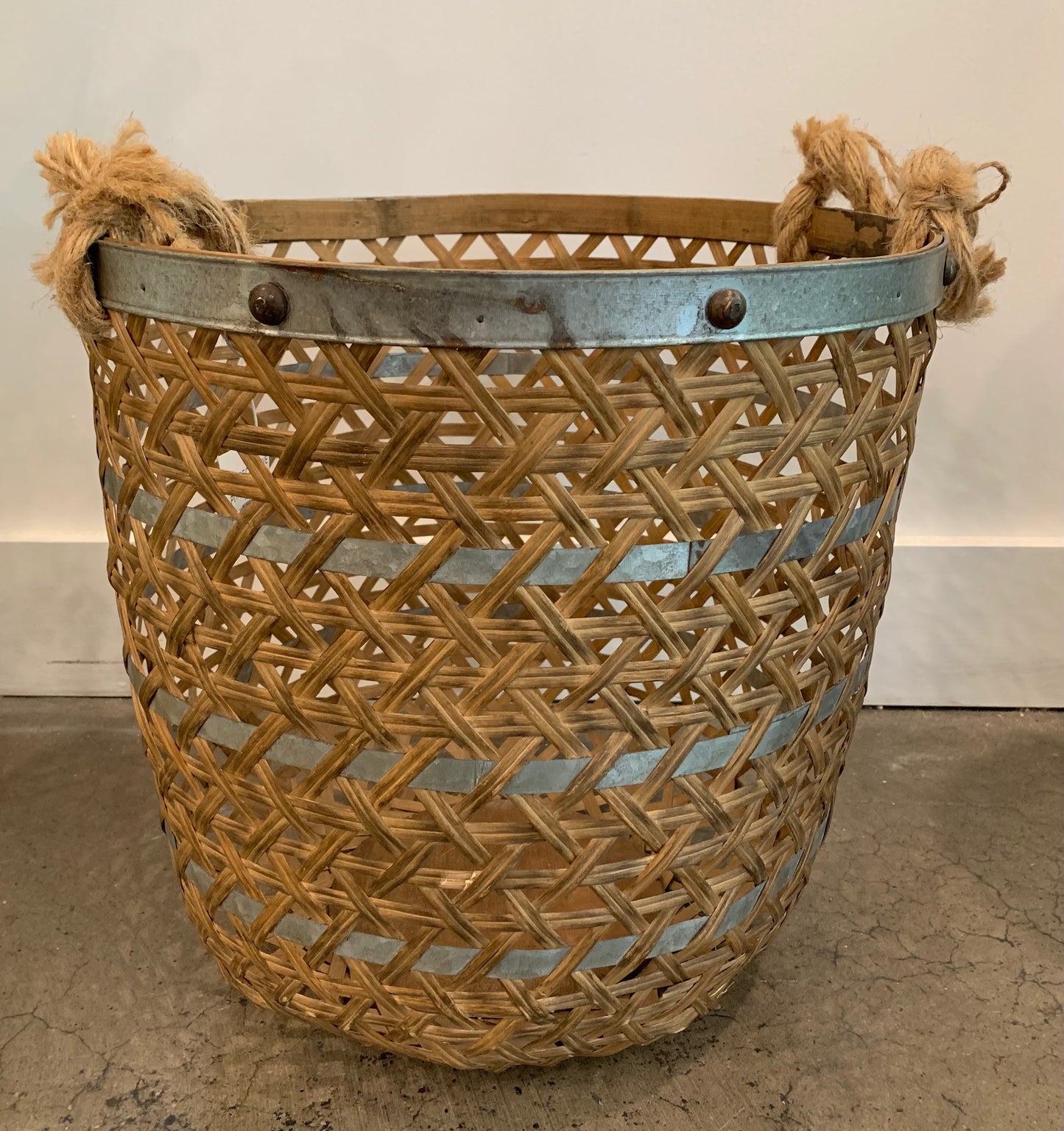 Large Woven Metal Basket