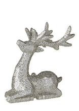 Load image into Gallery viewer, Silver Glitter Deer Ornament
