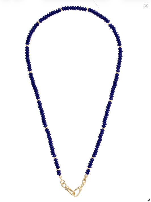 Aurora Beaded Necklace in Navy