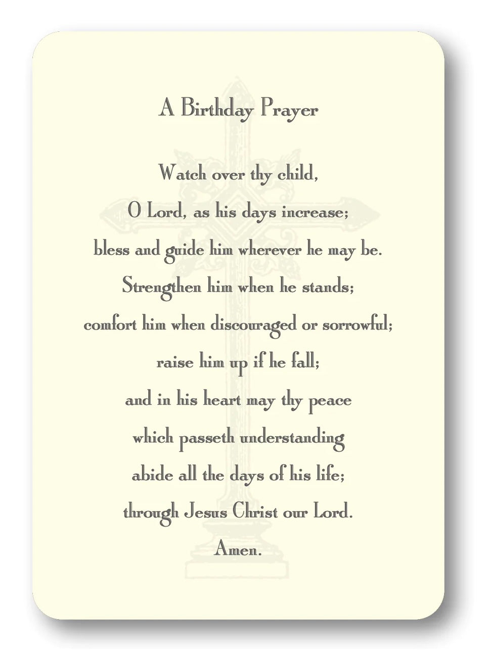 Birthday Prayer Card