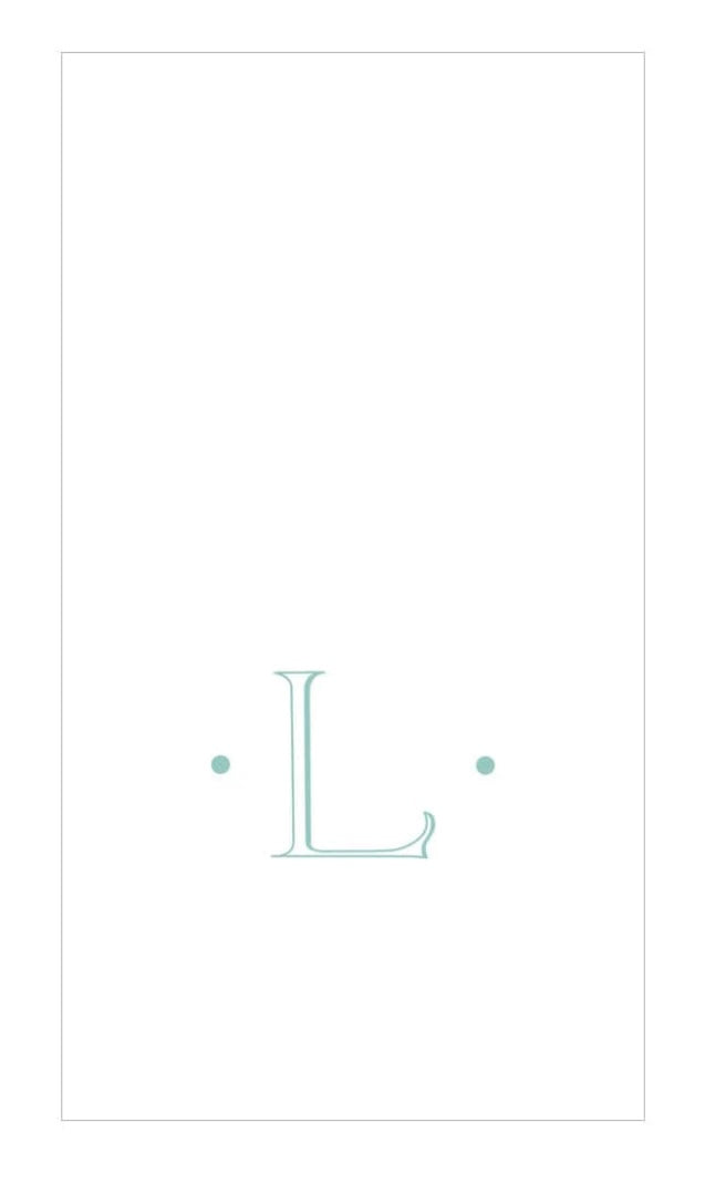 Caspari Antique Robin's Egg Single Initial Boxed Guest Towels