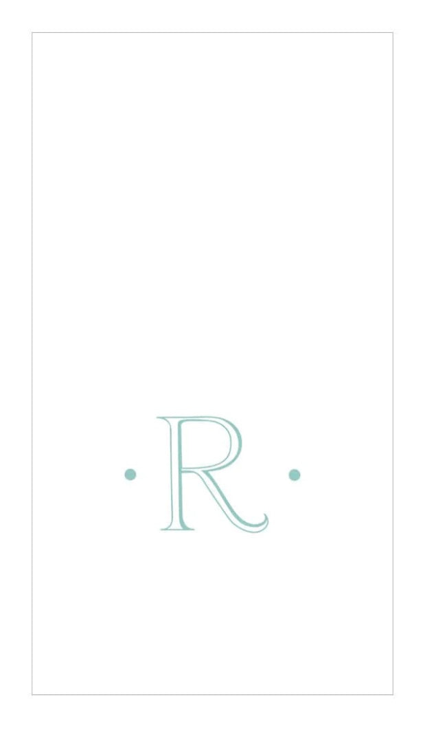 Caspari Antique Robin's Egg Single Initial Boxed Guest Towels