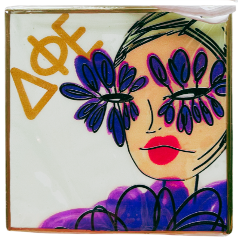 Feather Girl sorority Coaster