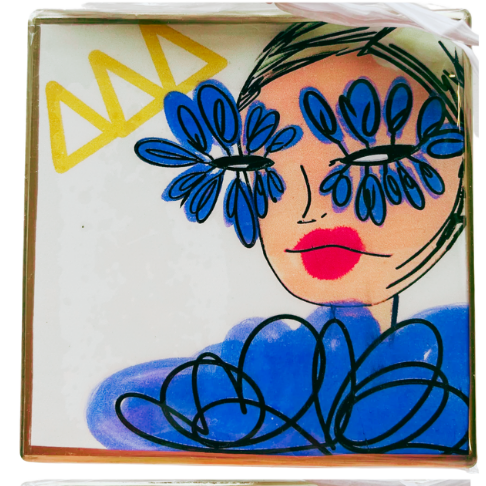 Feather Girl sorority Coaster
