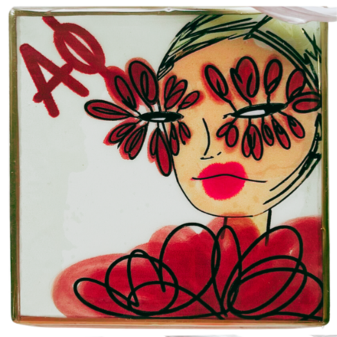 Feather Girl sorority Coaster