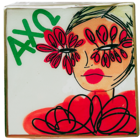Feather Girl sorority Coaster