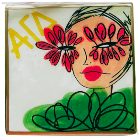 Feather Girl sorority Coaster