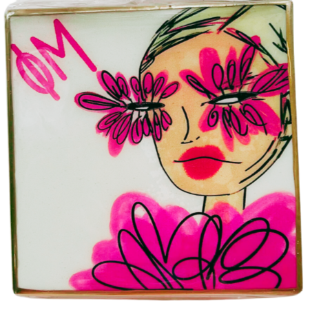 Feather Girl sorority Coaster