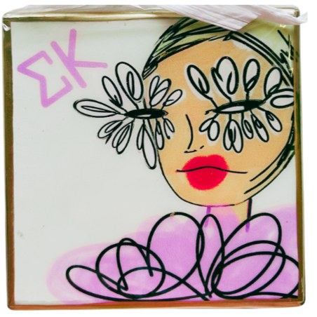 Feather Girl sorority Coaster