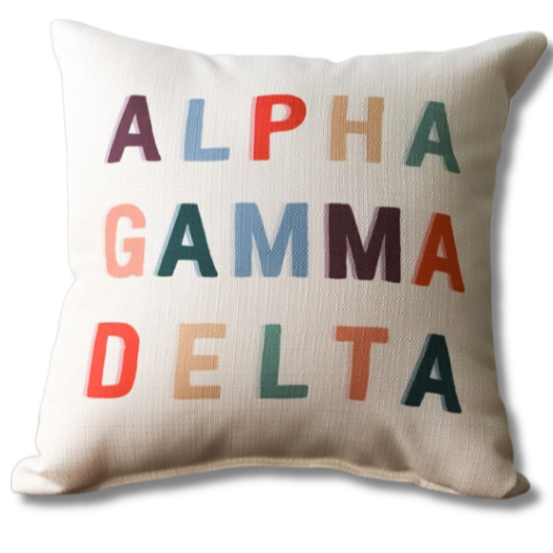 Sorority Multi-Colored Square Pillow