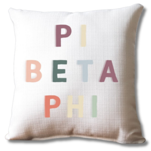 Sorority Multi-Colored Square Pillow