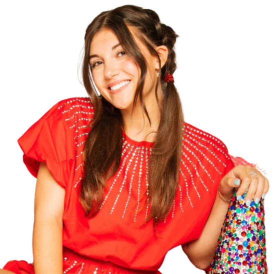 Queen Of Sparkles Rhinestone Burst Bubble Top