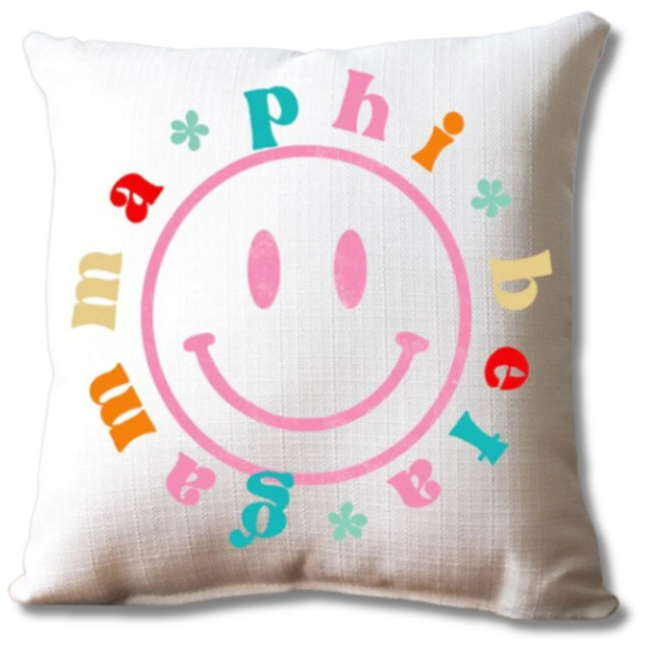 Sorority Smiley Face Pillow