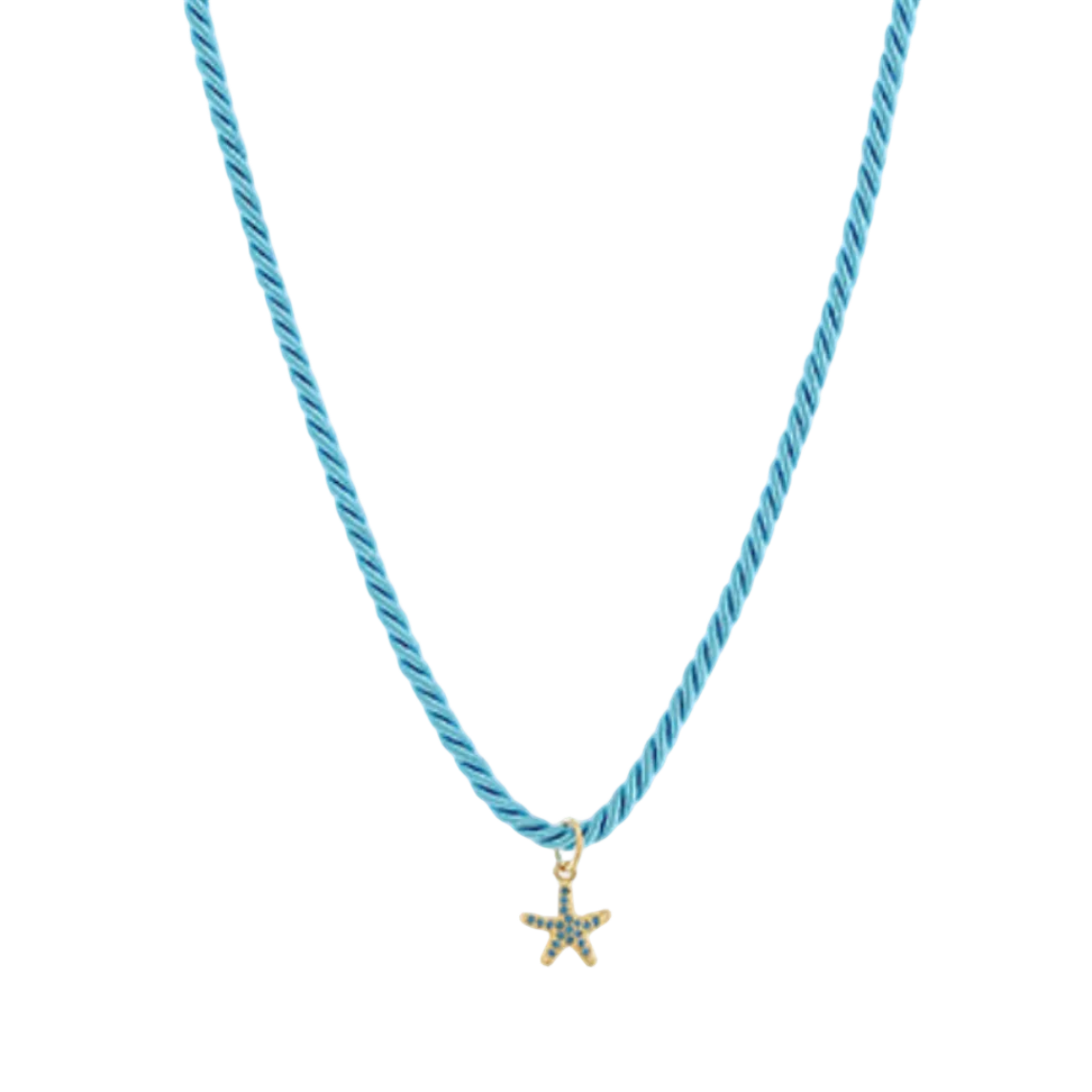 Starfish Pendant Silk Rope Necklace