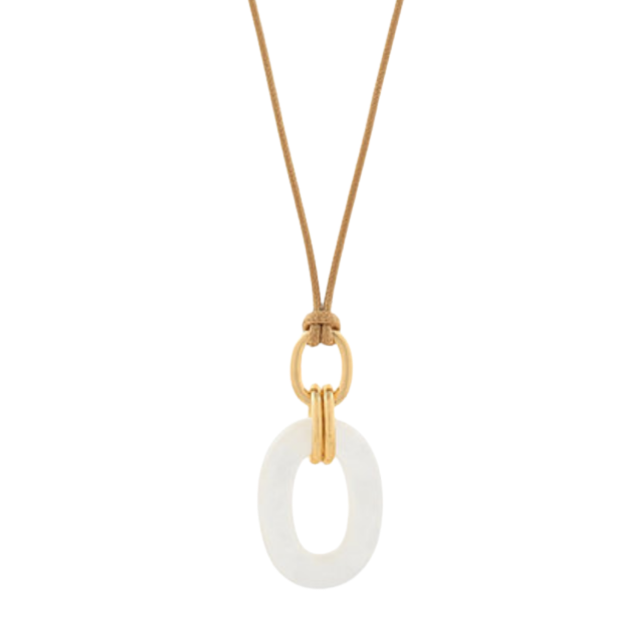 Cloud Oval Ring Cord Necklace