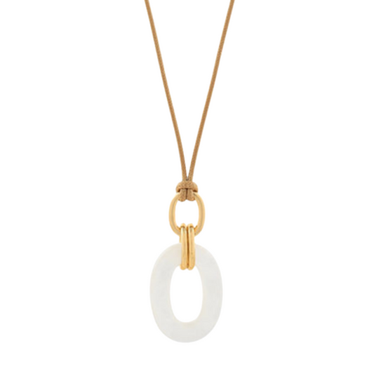 Cloud Oval Ring Cord Necklace