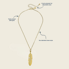 Load image into Gallery viewer, Susan Shaw Dainty Feather Necklace
