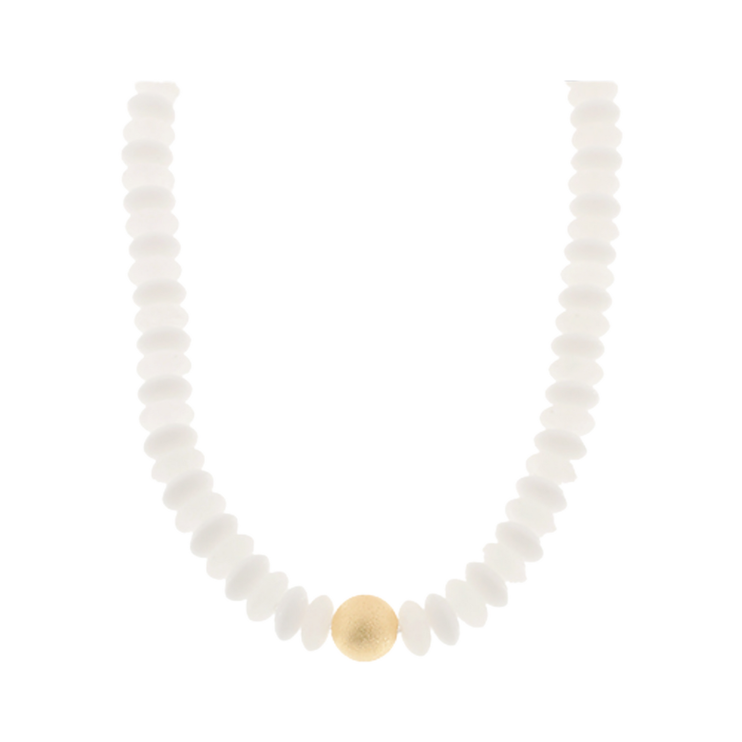 White + Gold Bead Necklace
