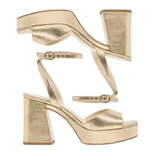 Dolce Vita Felica Metallic Leather Platform Sandals