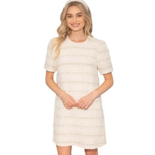 Cream Tweed Dress