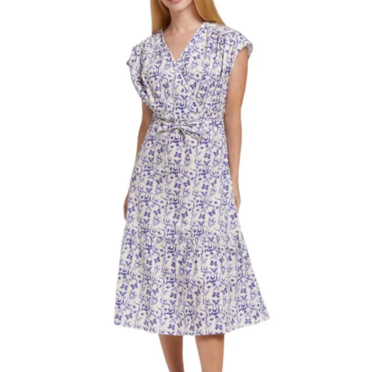 Taylor Tillman Purple Botanica Midi Dress