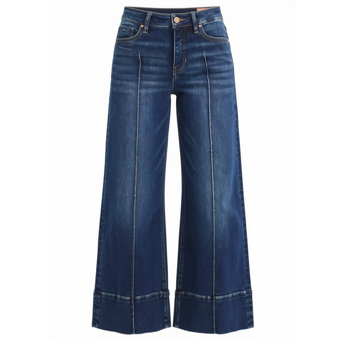 Risen Mid Rise, Crop, Tummy Control, Wide Pintuck Front Jeans