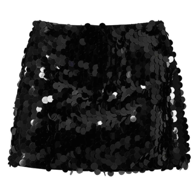 Queen of Sparkles Black Sequin Skirt