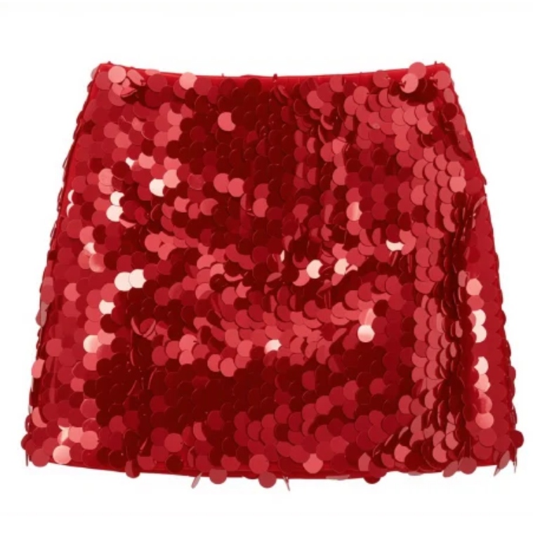 Queen of Sparkles Red Sequin Skirt
