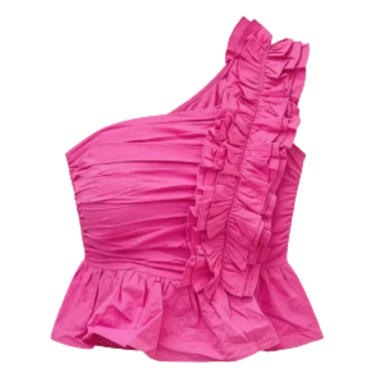 PINK ONE STRAP TOP on a white background