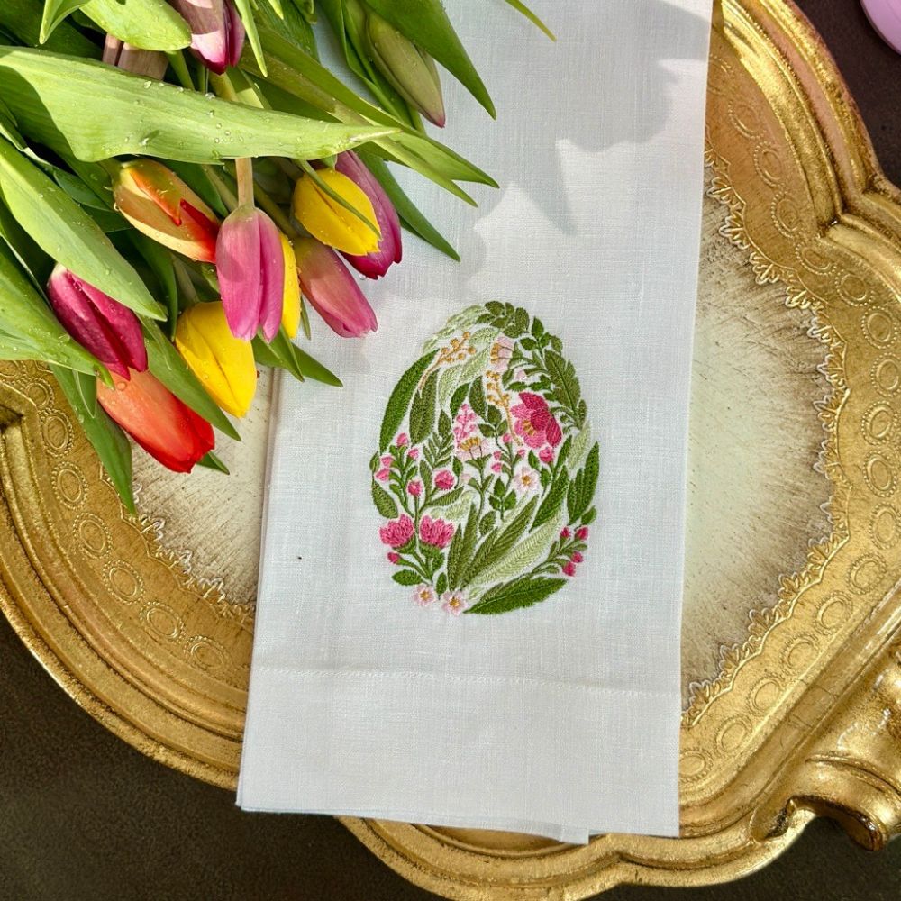 Garden Easter Egg Linen Towel