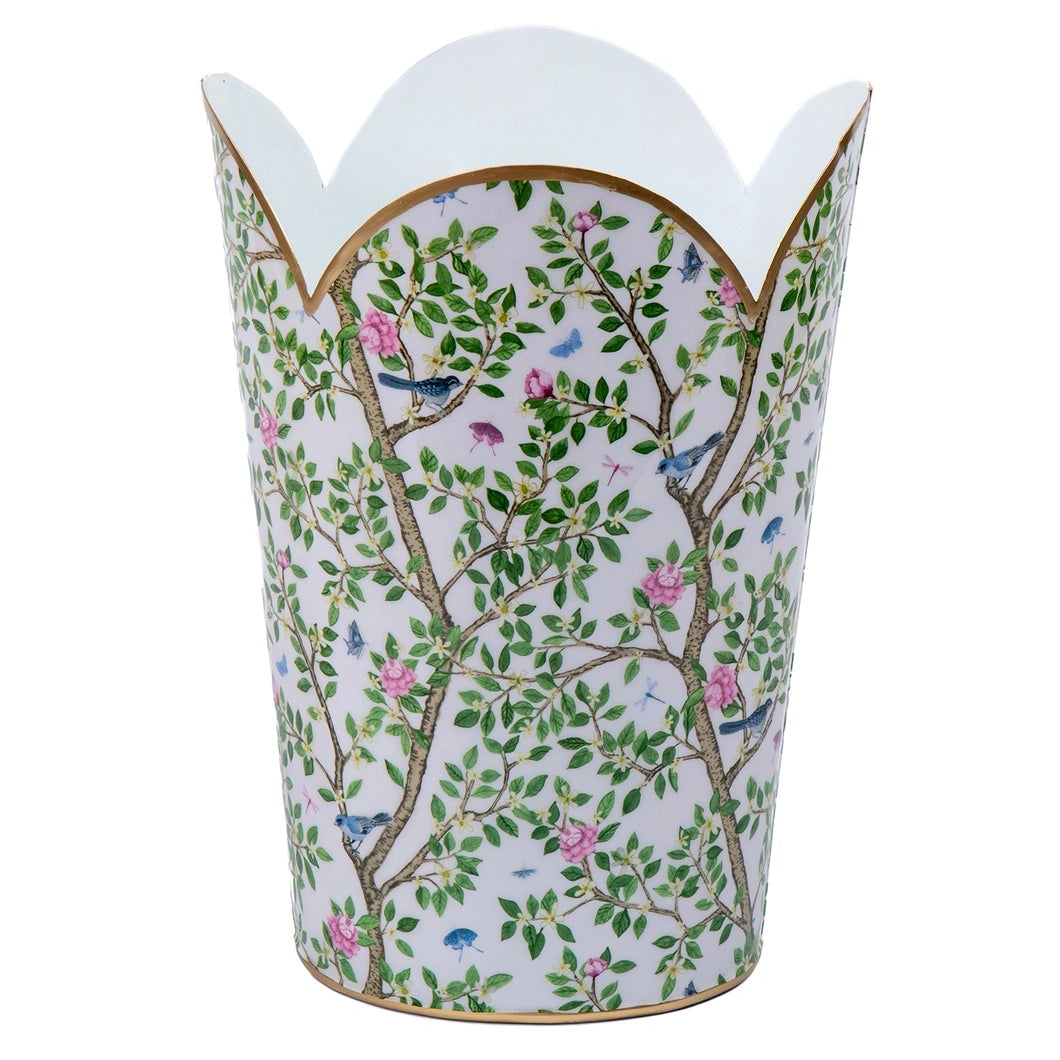 Elsie's Garden Enameled Tulip Top Waste Basket