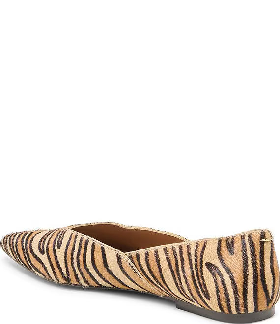 Dolce Vita Gema Tiger Print Calf Hair Pointed Toe Flats