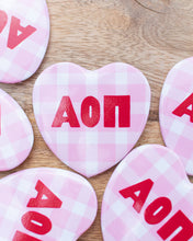 Load image into Gallery viewer, Sorority Gingham Heart Button
