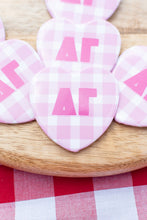 Load image into Gallery viewer, Sorority Gingham Heart Button
