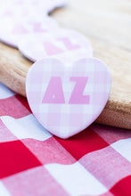 Load image into Gallery viewer, Sorority Gingham Heart Button
