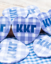 Load image into Gallery viewer, Sorority Gingham Heart Button
