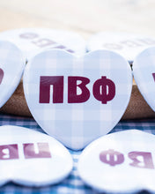 Load image into Gallery viewer, Sorority Gingham Heart Button
