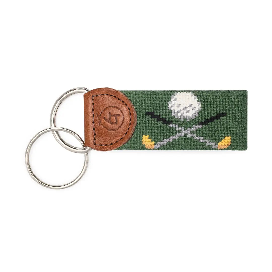 GOLF CLUB NEEDLEPOINT KEYCHAIN